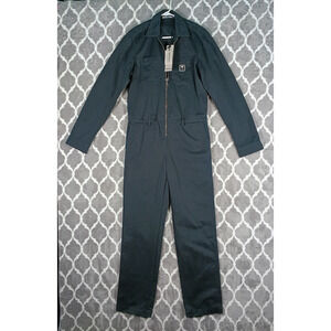 Palm Angels Jumpsuit Men Size XS Black Coverall Zip Front Streetwear Overall
